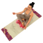 Коврик для йоги Льняной (Yoga mat) Record FI-7157-7 размер 183x61x0,3см принт Сакура бежевый 7