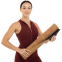 Килимок для йоги Пробковий каучуковий двошаровий Yoga mat Record FI-7156-1 183x61мx0.4cм з принтом Марш Слонів коричневий 7