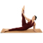 Килимок для йоги Пробковий каучуковий двошаровий Yoga mat Record FI-7156-1 183x61мx0.4cм з принтом Марш Слонів коричневий 9