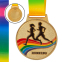 Медаль спортивная с лентой цветная SP-Sport Бег C-0337 золото, серебро, бронза 0