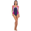 Купальник для плавання суцільний спортивний жіночий ARENA SCRIBBLE B V NECK AR2A768-79 30-40-USA темно-синій-рожевий 2
