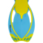 Ласты с открытой пяткой MadWave M064904 размер 32-37 голубой 3