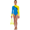 Купальник для художественной гимнастики детский SP-Planeta DR-1588-BY 32-38 голубой-черный-желтый 2