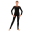 Комбинезон для гимнастики акробатики хореографии с длинным рукавом с сеткой ALEMA 11-44 рост 116-164см черный 1