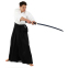 Одежда для Kendo, Iaido Aikido тренеровочный костюм Кендо, топы кендоги шаны Хакама SP-Sport CO-8873 155-190см белый-черный 15