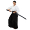 Одежда для Kendo, Iaido Aikido тренеровочный костюм Кендо, топы кендоги шаны Хакама SP-Sport CO-8873 155-190см белый-черный 34