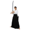 Одежда для Kendo, Iaido Aikido тренеровочный костюм Кендо, топы кендоги шаны Хакама SP-Sport CO-8873 155-190см белый-черный 35