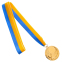 Заготовка медали с лентой SP-Sport PLUCK C-4844 5см золото, серебро, бронза 2