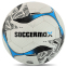 Мяч футбольный профессиональный SOCCERMAX FB-4210 №5 PU белый-синий 0