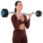 Штанга фіксована вигнута поліуретанова 12-стороння LiveUp LP8013-20 довжина-89,2см 20кг чорний-синій 4