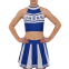 Костюм для чирлидинга кроп-топ с воротником-стойкой и плиссированная мини-юбка SP-Sport CO-043 размер S-2XL синий-белый 3