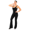 Комбинезон спортивный женский с брюками клеш бесшовный с эффектом пуш-ап Domino CO-9888 S-L черный 0