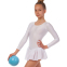 Купальник для танцев и гимнастики с длинным рукавом и юбкой Lingo CO-9013-NW XS-XL белый 0