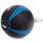 Мяч медицинский Tornado Ball Zelart на веревке FI-5709-2 2кг черный-голубой 1