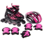 Роликовые коньки раздвижные детские с защитой и шлемом в комплекте Banwei BW-188 размер 31-42 1