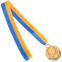 Медаль спортивна зі стрічкою SP-Sport AIM Танці C-4846-0052 золото, срібло, бронза 2