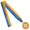 Заготовка медали с лентой SP-Sport UKRAINE с украинской символикой C-3241 5см золото, серебро, бронза 2