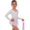 Купальник для танцев и гимнастики с длинным рукавом и юбкой Lingo CO-9013-CW XS-XL белый 0