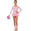 Купальник для танців і гімнастики з довгим рукавом і спідницею Lingo CO-3376-P S-XL рожевий 2