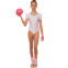 Купальник для танцев и гимнастики с коротким рукавом Zelart CO-9003-NW XS-XL белый 2