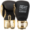 Рукавиці боксерські на липучці PU CORE BO-5249 10-12унцій чорний-золотий 0