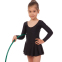 Купальник для танцев и гимнастики с длинным рукавом и юбкой Lingo CO-7046 104-162см черный 0