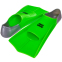 Ласты для тренировок в бассейне короткие с закрытой пяткой MadWave M074710610W размер 41-42 зеленый 0