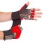 Перчатки для фитнеса и тяжелой атлетики кожаные VELO VL-3229 S-XL красный-черный 2