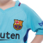 Форма футбольная детская с символикой футбольного клуба BARCELONA MESSI 10 гостевая 2018 SP-Planeta CO-7116 6-14 лет голубой 2