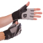 Перчатки для фитнеса и тяжелой атлетики кожаные Zelart ZB-8121 M-XL серый-черный 3