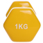Гантель для фитнеса с виниловым покрытием Zelart FI-2825-1 1шт 1кг желтый 0