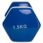 Гантель для фитнеса с виниловым покрытием Zelart FI-2825-1_5 1шт 1,5кг синий 1