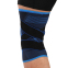 Наколенник спортивный эластичный компрессионный с фиксирующим ремнем SIBOTE ST-7448 M-XL 1шт черный-синий 2