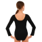 Купальник с сеткой для танцев и гимнастики с длинным рукавом из хлопка ALEMA 11-27 рост 116-152см черный 3