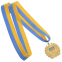 Медаль спортивная с лентой UKRAINE с украинской символикой SP-Sport C-3162 золото, серебро, бронза 2