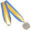 Медаль спортивная с лентой UKRAINE с украинской символикой SP-Sport C-3162 золото, серебро, бронза 5