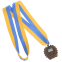 Медаль спортивная с лентой UKRAINE с украинской символикой SP-Sport C-3162 золото, серебро, бронза 8