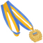 Медаль спортивная с лентой UKRAINE с украинской символикой SP-Sport C-3163 золото, серебро, бронза 2