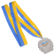Медаль спортивная с лентой UKRAINE с украинской символикой SP-Sport C-3163 золото, серебро, бронза 5