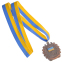 Медаль спортивная с лентой UKRAINE с украинской символикой SP-Sport C-3163 золото, серебро, бронза 8