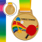 Медаль спортивна зі стрічкою кольорова SP-Sport Настільний теніс C-0341 золото, срібло, бронза 0