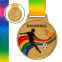 Медаль спортивна зі стрічкою кольорова SP-Sport Футбол C-0344 золото, срібло, бронза 0