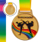 Медаль спортивна зі стрічкою кольорова SP-Sport Тхеквондо C-0345 золото, срібло, бронза 0