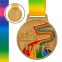Медаль спортивная с лентой цветная SP-Sport Бег Марафон C-0348 золото, серебро, бронза 0