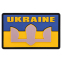 Шеврон патч на липучке "Флаг Украины с гербом UKRAINE" TY-9924 серый-желтый-голубой 0