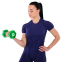 Гантель для фітнесу з TPU покриттям Zelart Jelly Urethane Coated Dumbbells TA-2946-10LB 1шт 4,5кг салатовий 6