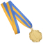 Медаль спортивная с лентой цветная FLIE SP-Sport C-3176 золото, серебро, бронза 2