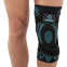 Наколенник эластичный с ребрами жесткости и фиксирующим ремнем RIGORER Z123430202 S-2XL 1шт черный-бирюзовый 1