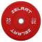 Блини (диски) бамперні для кросфіту гумові d-52мм Zelart TA-7797-25 25кг червоний 0
