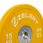 Блины (диски) бамперные для кроссфита резиновые d-52мм Zelart TA-7798-15 15кг желтый 2